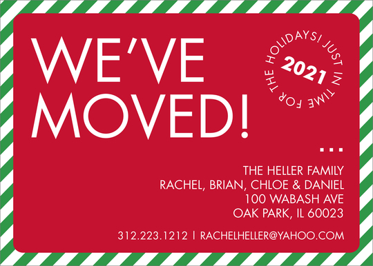 Red Holiday We've Moved Moving Announcements